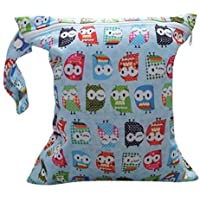 Bolsa de Pañales Animados Reutilizable de Bebes- Útil Bolsa de Mamá Seca Impermeable Lavable Mojado Paño Pañales de 28 x…